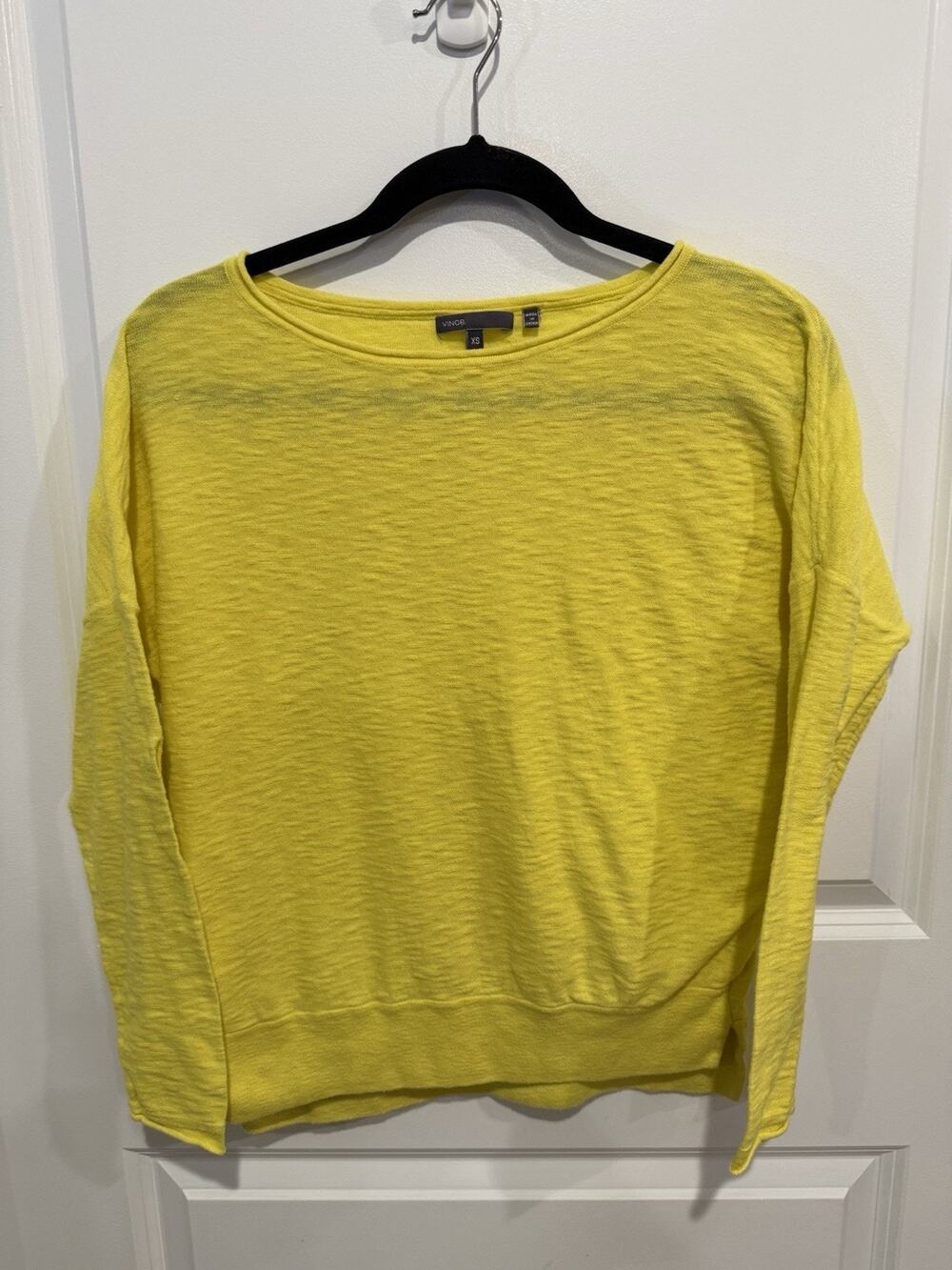 Bright Sunshine Yellow Vince Knit Sweater/Top Size XS 100 % Cotton Lightweight